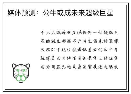 媒体预测：公牛或成未来超级巨星